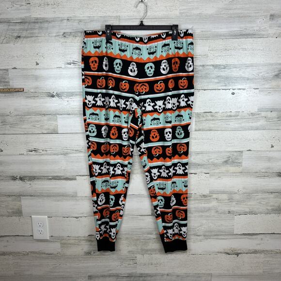 Horror Women's Pajama Pants Halloween Frankenstein Monster Ghost Size XL - Picture 1 of 6